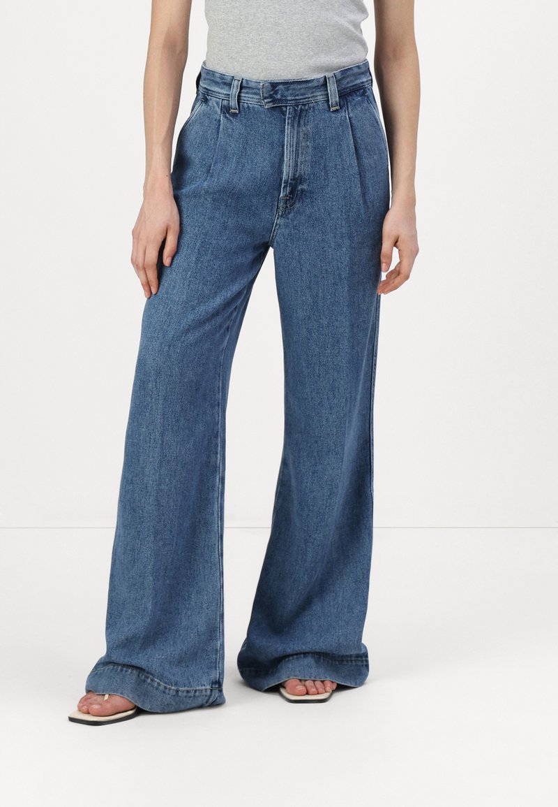 7 for all mankind PLEATED TROUSER - Wide Leg - blue
