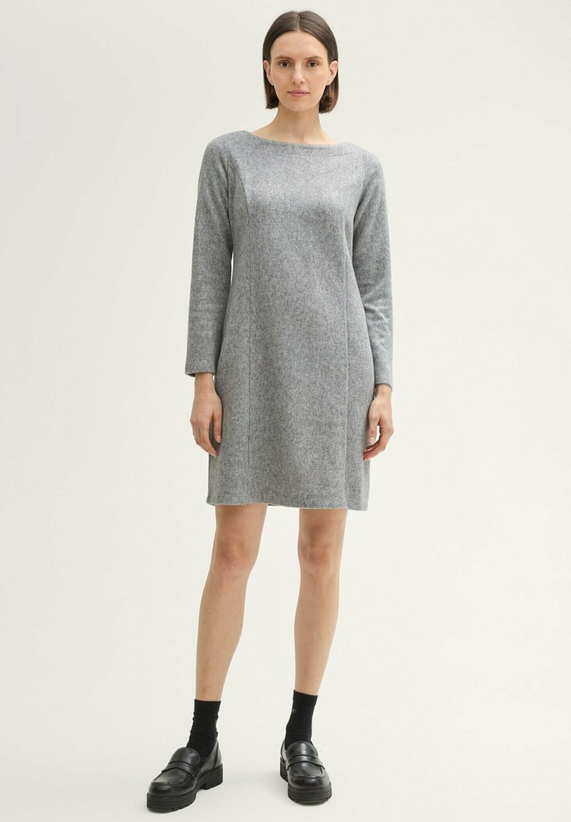 TOM TAILOR Jumper dress - morning grey melange/grey - Zalando