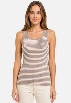Sublevel, GESTREIFTES ÄRMELLOSES TANKTOP 2ER-SET RUNDHALSAUSSCHNITT - Top - schwarz-beige