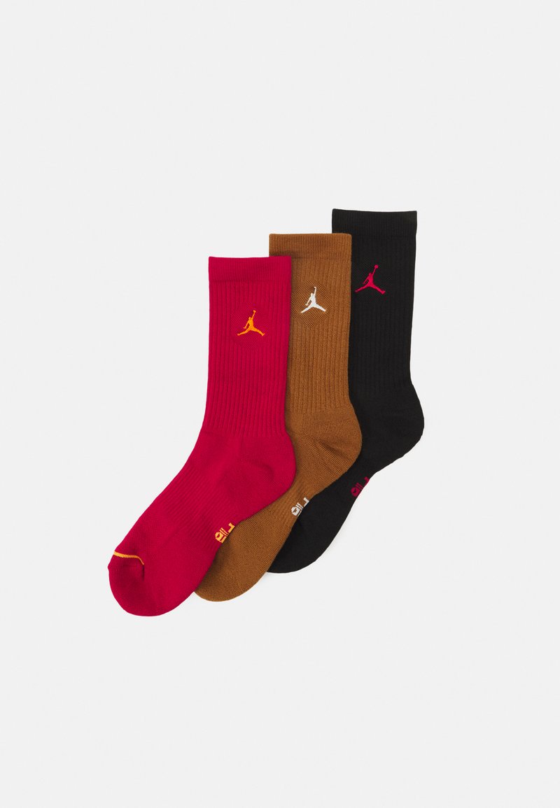 Jordan CREW SOCKS 3 PACK Sportsokken cardinal red/vivid orange