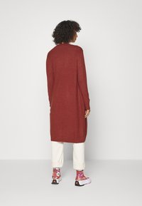 VILA VIRIL LONG CARDIGAN - Kardigán - fired brick/dark melange