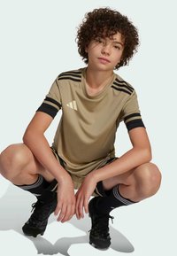 adidas Performance SQUADRA SHORT SLEEVE UNISEX - Športové tričko - blanch cargo   black   warm vanilla