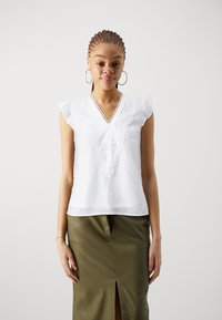 VILA VIFIE DOBBY V NECK - Blouse - snow white