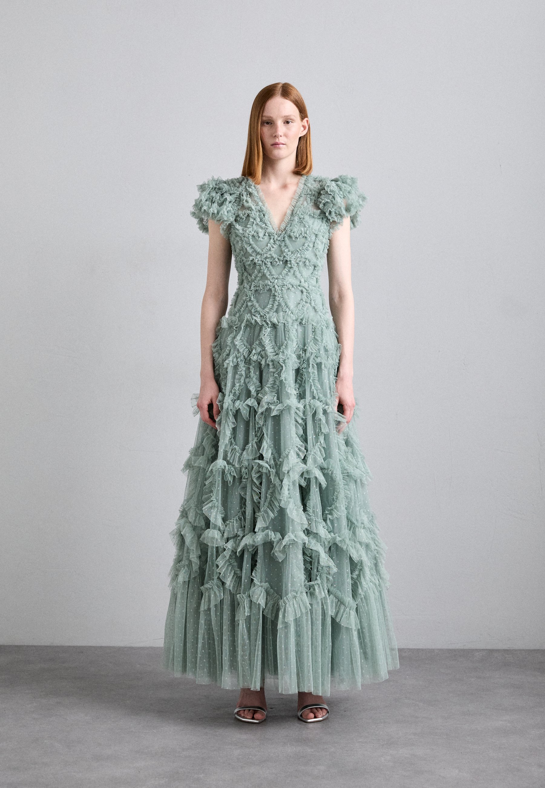 needle and thread green dress Needle & Thread Halterneck Long Dress - Green Dresses, Clothing - WNT27302