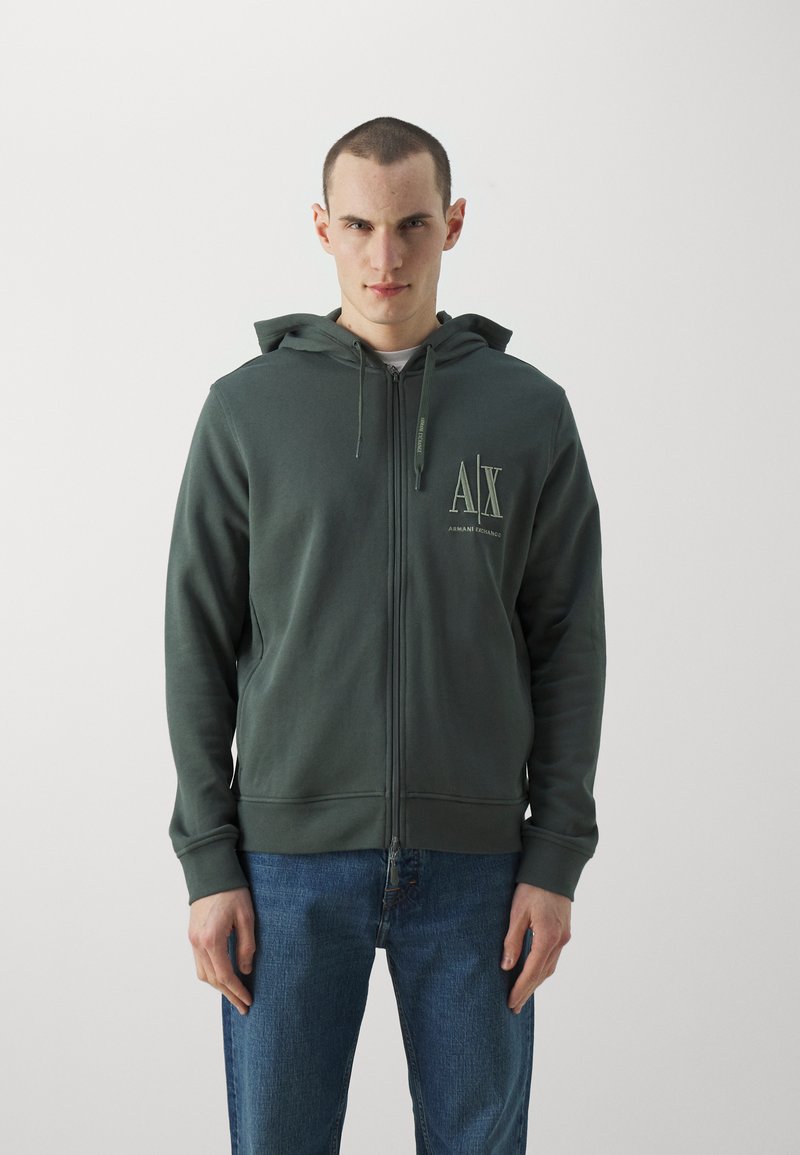 Armani Exchange Majica s kapuljačom i patentnim zatvaračem - urban chic/granite