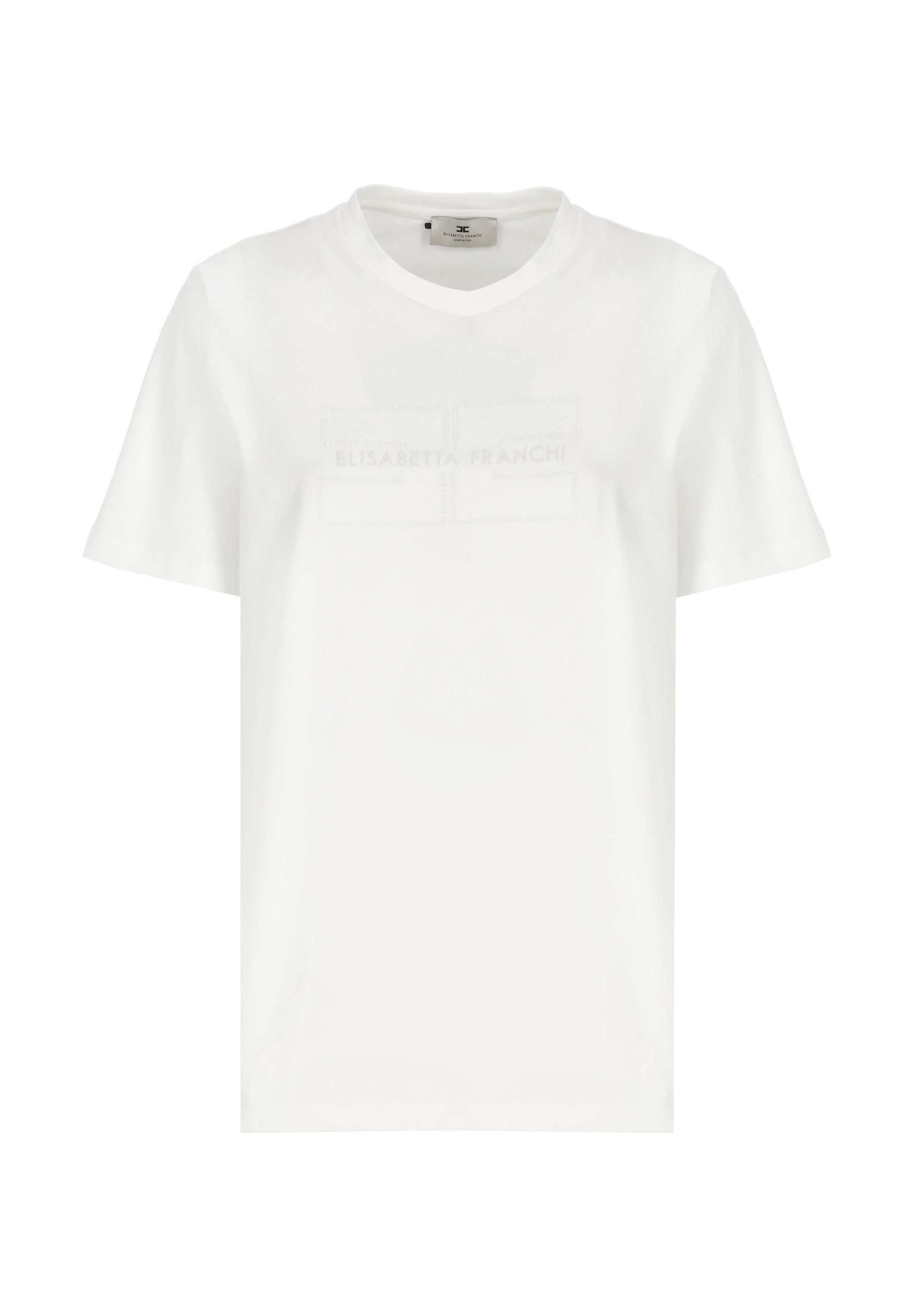 ☆ELISABETTA FRANCHI ホワイト ロゴTシャツ Elisabetta Franchi ロゴ Tシャツ | ホワイト | FARFETCH JP