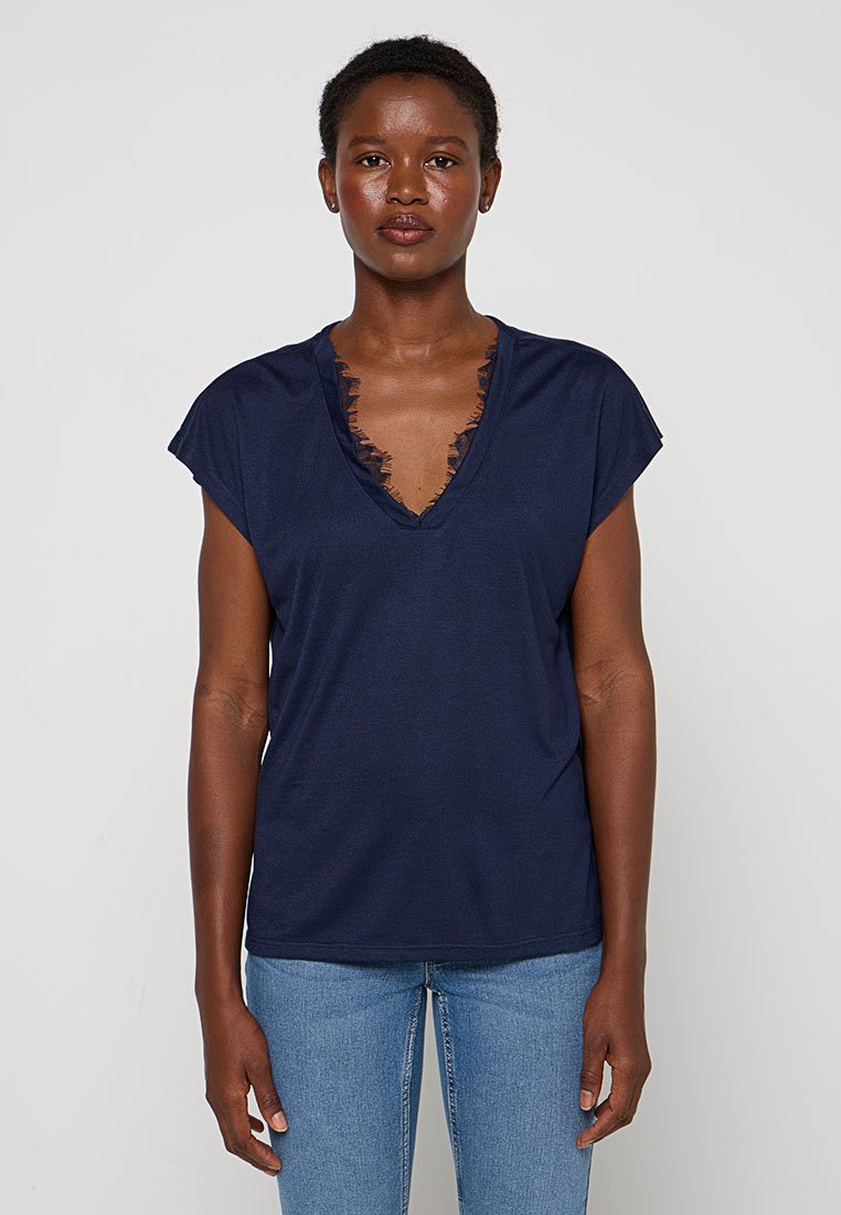 Vero Moda T-shirt basic donkerblauw