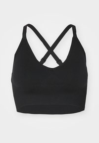 SEAMLESS V NECK BRA - Sport-bh met light support - black