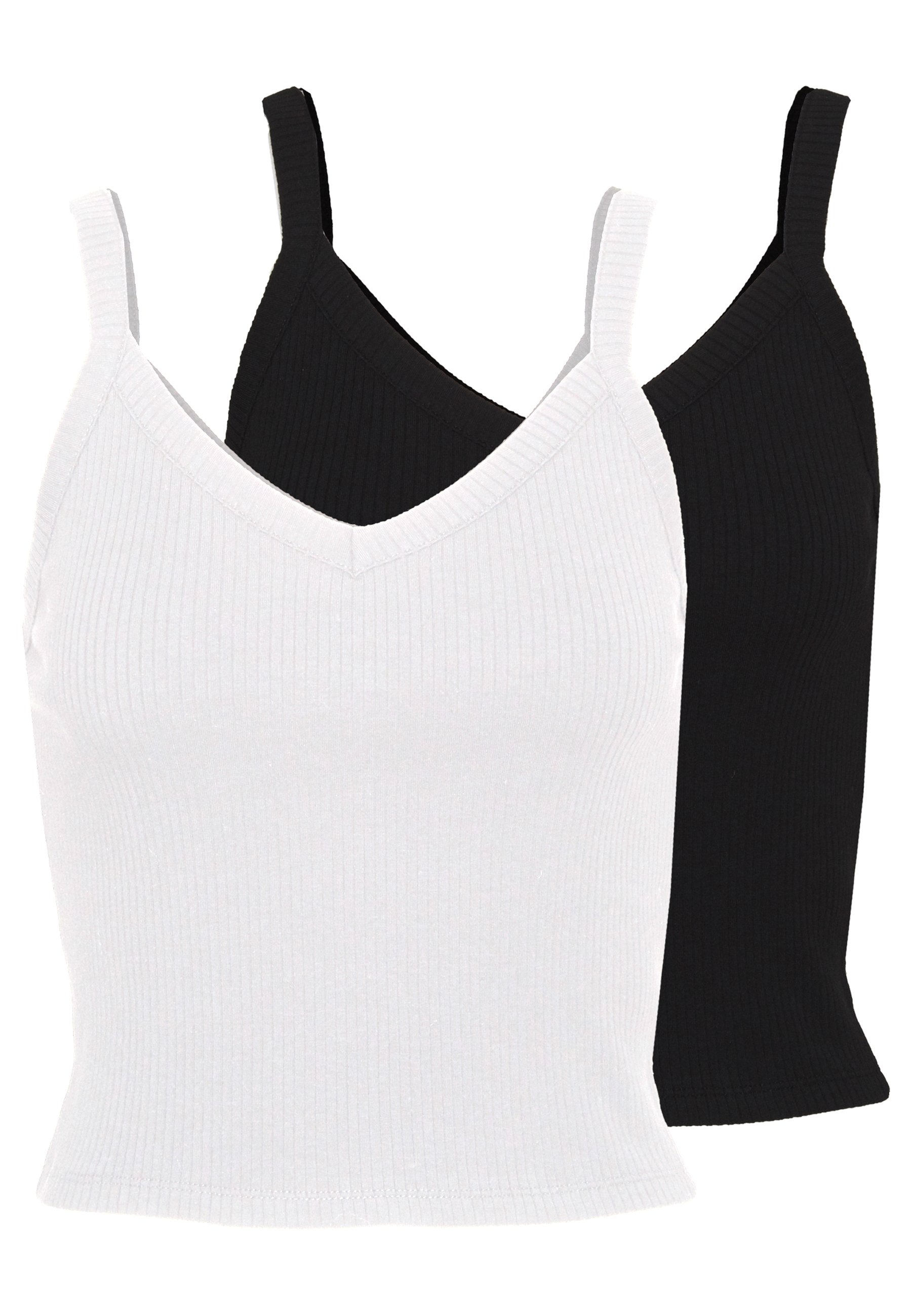 Monki Overdeler | Dame | Nye overdeler på nett hos Zalando Monki 2 PACK BRIZY SINGLET UNIQUE - Topper - white/black