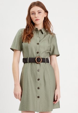 TRAPEZFÖRMIGES MIT GÜRTEL - Robe chemise - vert kaki