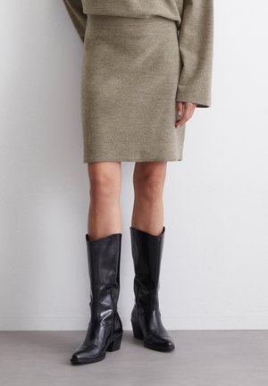 A-line skjørt - shaded brown melange