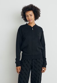 BOSS ZIP JACKET - Pyjamashirt - black