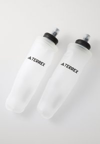 Clear soft-sided bottles, featuring a black cap and nozzle, with the "TERREX" logo printed in bold black on the front.