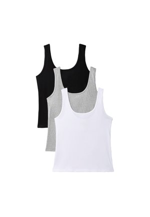 Calvin Klein Underwear, SCOOP NECK TANK 3 PACK  - Spodné tričko - black/brilliant white/grey heat