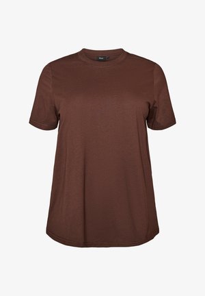 Zizzi, BASIC-T-SHIRT - Lihtne T-särk - braun