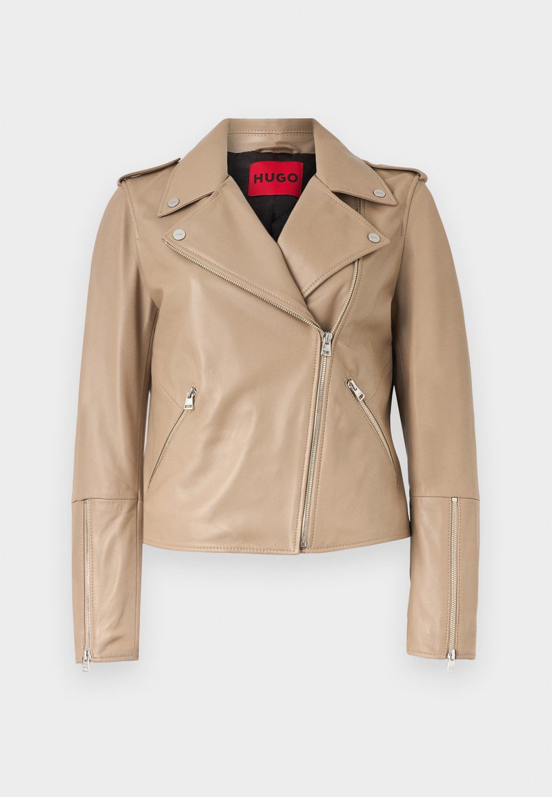 HUGO LUJANA - Leather jacket - light/pastel brown/light brown - Zalando.ie