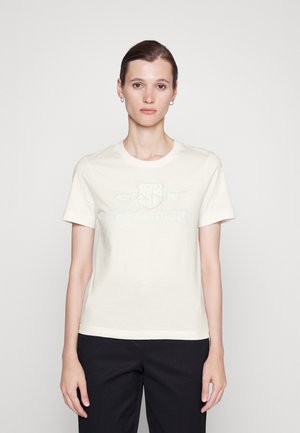 TONAL ARCHIVE SHIELD - T-shirt basic - eggshell