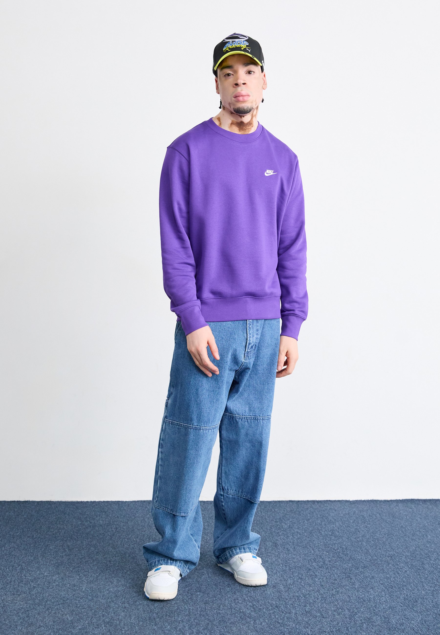 nike club crew sweatshirt purple