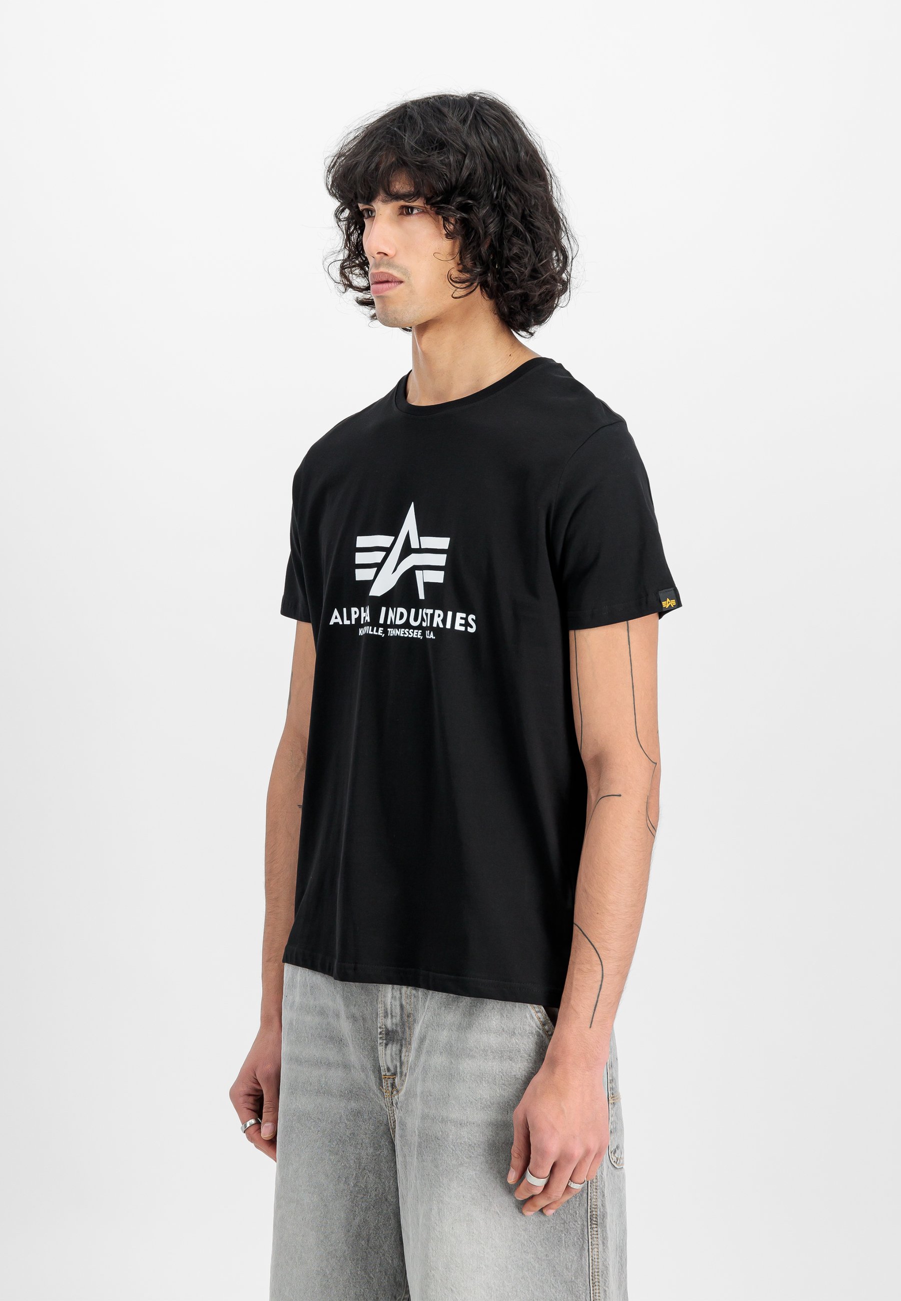 Alpha Industries Basic T Small Logo Wmn T-Shirt Donna In Cotone, Con Stampa In Lamina E Logo Su Manica - Vestibilità Regolare - 3