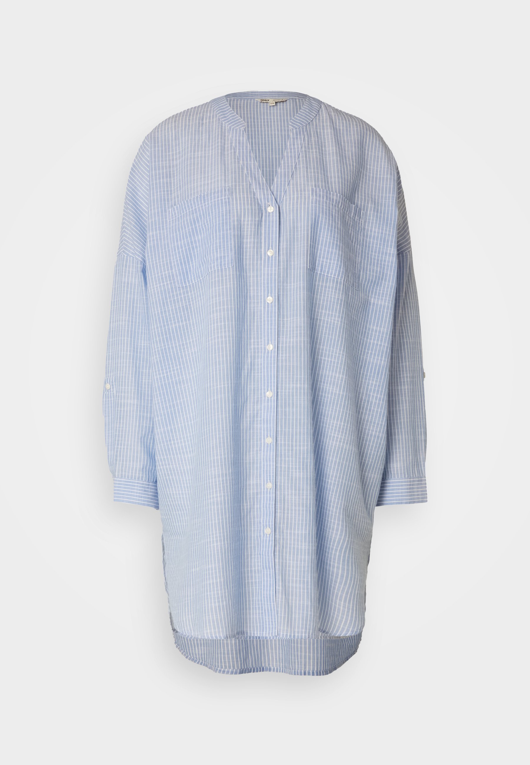 ONLY Damen Langarm Bluse Aus Baumwolle - Lässige Tunika Im Business-Look, Lang Geschnitten