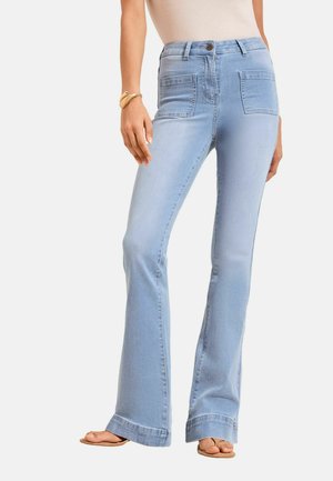 HIGH WAIST POCKET - Jeans a zampa - bleach wash