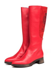 SUÈI WITH RHINESTONE ROOSTER - Stivali alti - red