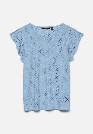 Vero Moda, VMTASSA FRILL - T-shirt con stampa - cashmere blue