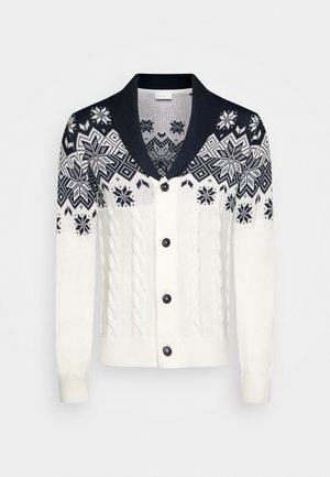 XMAS SHAWL COLLAR CARDIGAN - Strickjacke - cream white