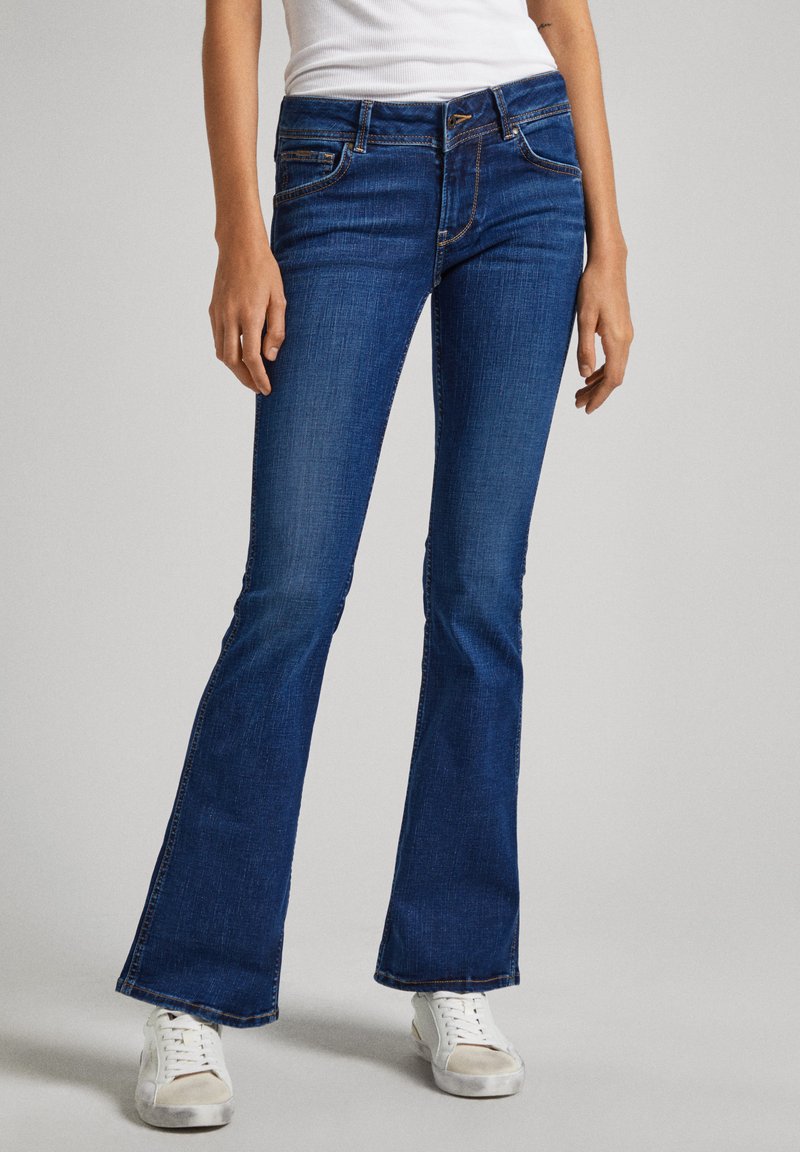 Pepe Jeans Jean flare - denim/denim bleu foncé - ZALANDO.CH