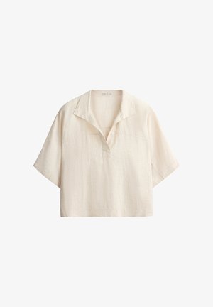 OYSHO, OVERSIZE SHORT-SLEEVED SHIRT - Bluză - sand
