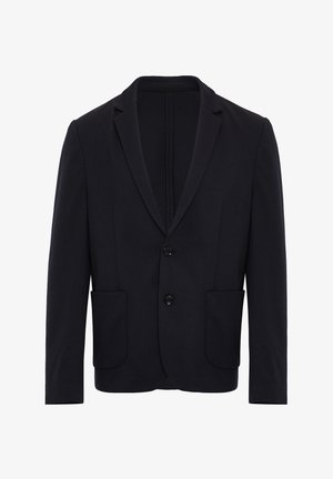 Marineblazer gemaakt van gladde stof, met twee voorzakken, notch-revers en een sluiting met twee knopen. Klassiek ontwerp met een slim fit.