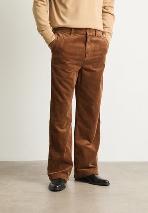 RELAXED WIDE PANTS - Püksid - cacao