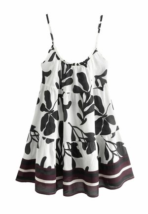 Vapaa-ajan mekko - white black floral
