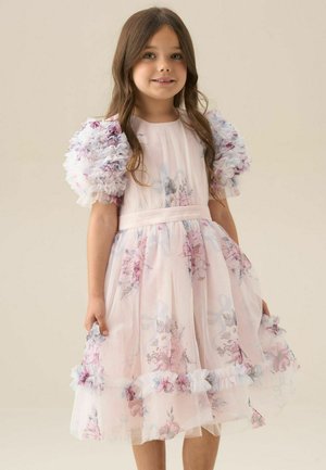 Angel & Rocket, REGULAR FIT - FLORENCE BLUSH RUFFLE SLEEVE MESH DRESS - Kokteilikleit/peokleit - pink