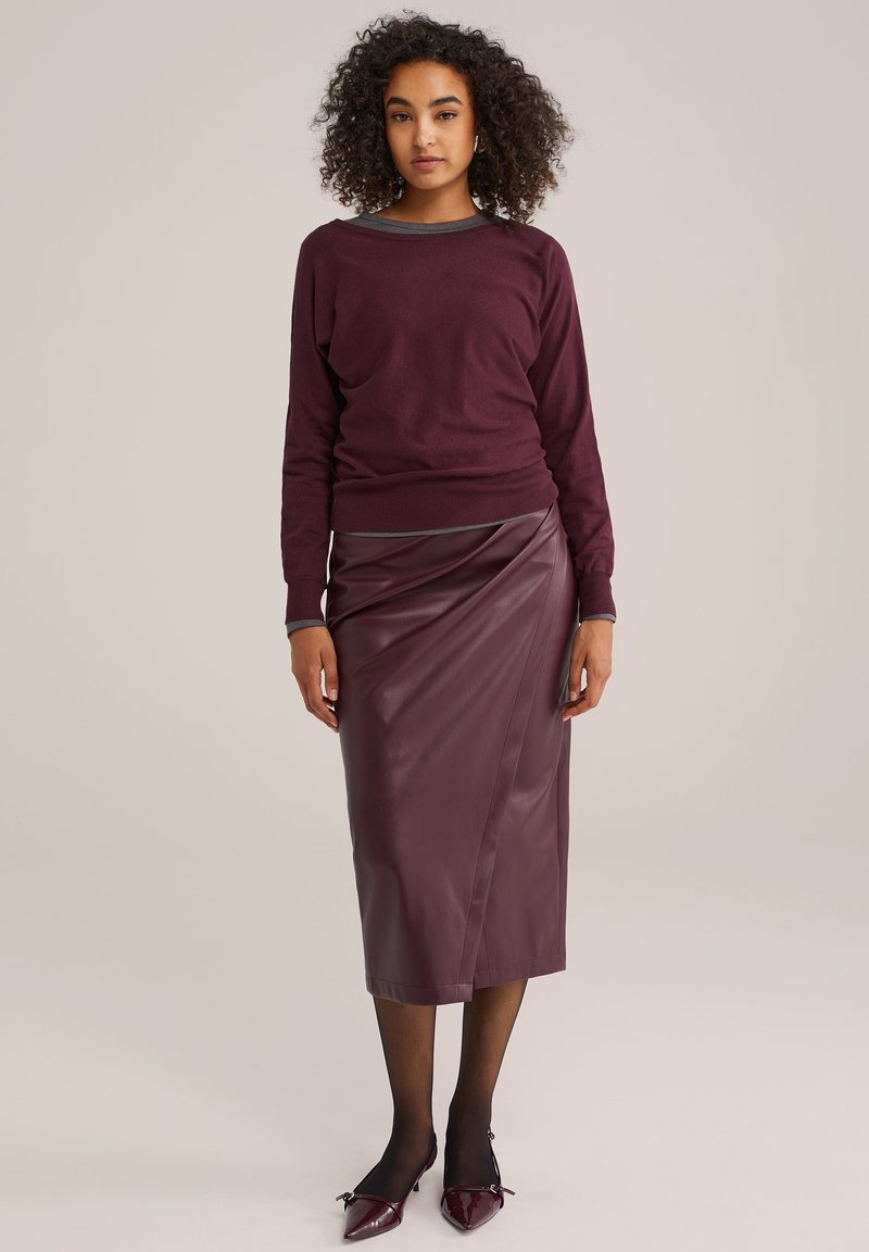 Jupe Jennyfer Taille 36 - Violet Bordeaux - Style Crayon - Polyester/Viscose - Occasion Très Bon État