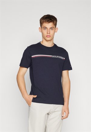 Tommy Hilfiger MONOTYPE CHEST STRIPE TEE - T-shirt con stampa - desert sky