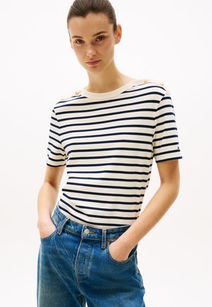 STRIPE - Camiseta estampada - calico/dark night navy