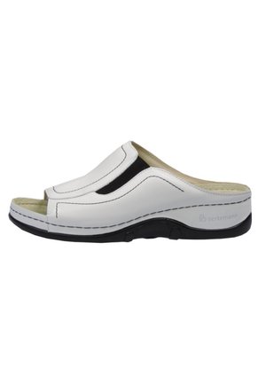 Pantolette flach - weiß