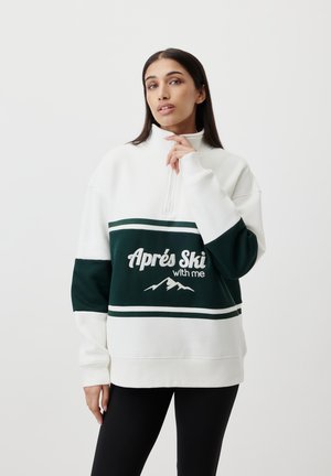 Sweatshirt - dunkelgrün/weiß