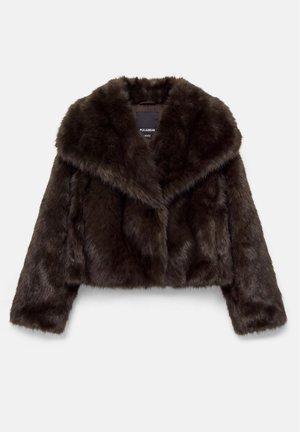PULL&BEAR, SHORT FAUX FUR - COAT - Veste d'hiver - brown