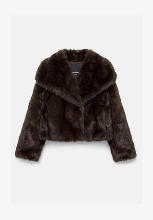 PULL&BEAR, SHORT FAUX FUR - COAT - Veste d'hiver - brown