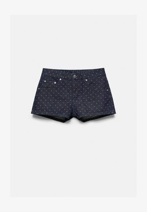 PULL&BEAR, POLKA DOT - MINI SHORTS - Short en jean - dark blue