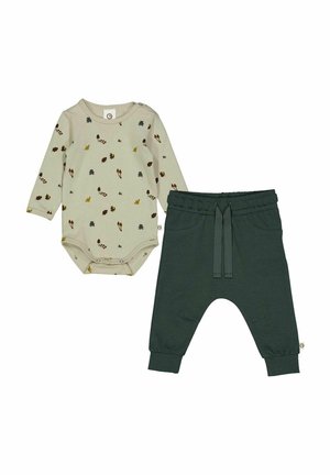 SET - Body / Bodystocking - soft green  mustard  bark
