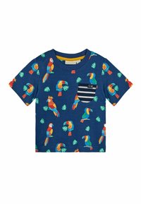 JoJo Maman Bébé GARDEN BUGS REGULAR FIT - Marškinėliai su spaudiniu - navy blue tropical birds