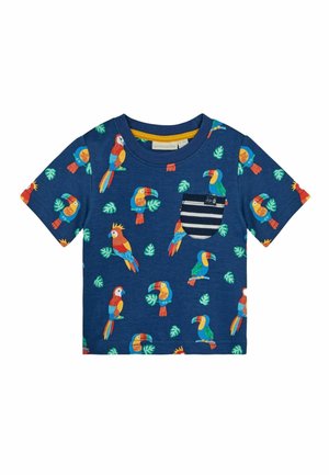 JoJo Maman Bébé GARDEN BUGS REGULAR FIT - T-Shirt print - navy blue tropical birds