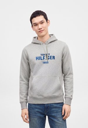 Tommy Hilfiger, HILFIGER STACK REG FLEECE HOODIE - Hoodie - light grey heather