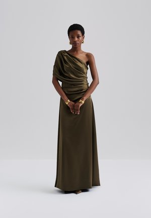 CASSIA DRAPED FITTED MAXI - Robe de cocktail - olive