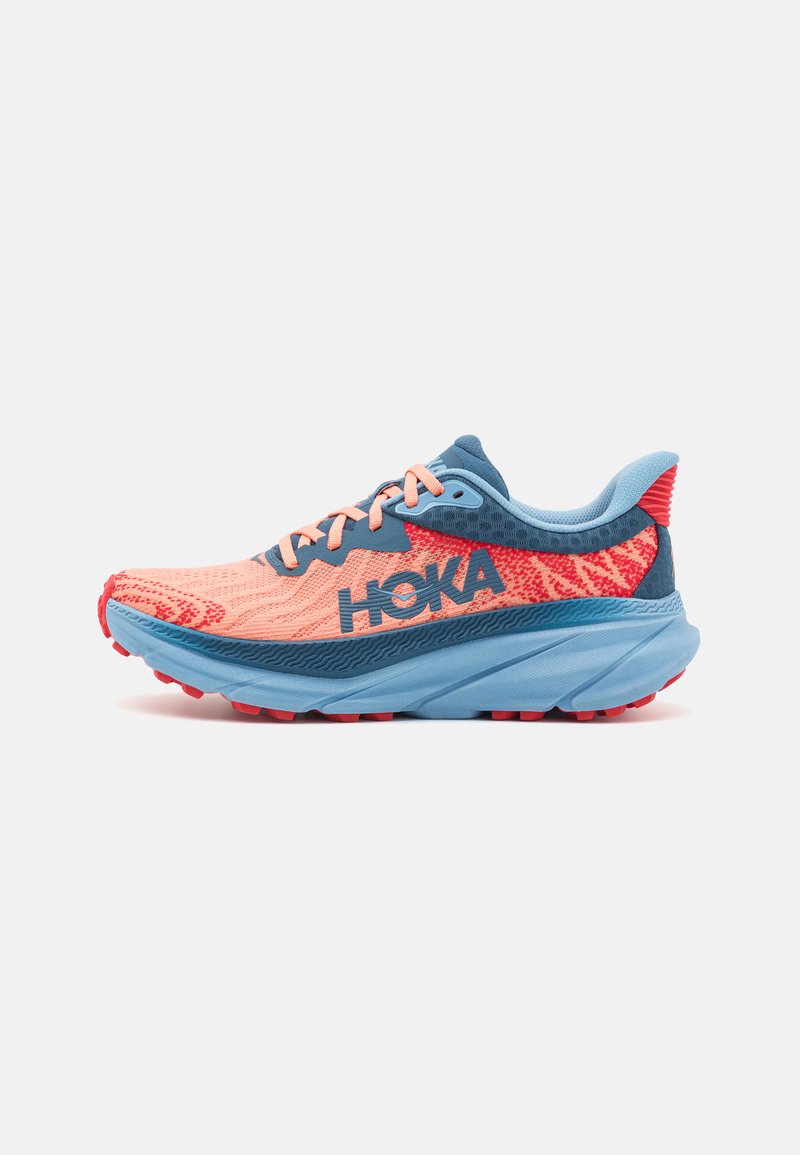 HOKA CHALLENGER 7 - Bėgimo bateliai, skirti nelygiam paviršiui - papaya/real teal
