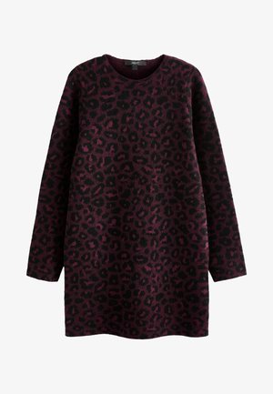 Next LEOPARD ANIMAL REGULAR FIT - Pulóverruha - red berry