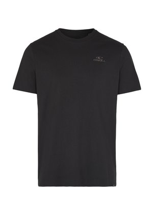 Czarna koszulka z bawełny z okrągłym dekoltem i krótkimi rękawami. Posiada małe logo na piersi oraz prosty krój.